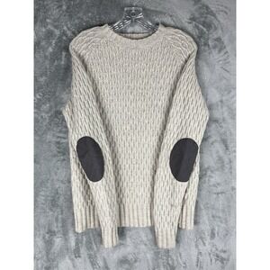 Frederik Anderson Copenhagen Wool‎ Sweater Mens Small Elbow Patches Chunky Knit